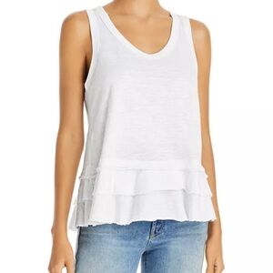 Wilt Double Tier Mock Hem Tank size SM new white